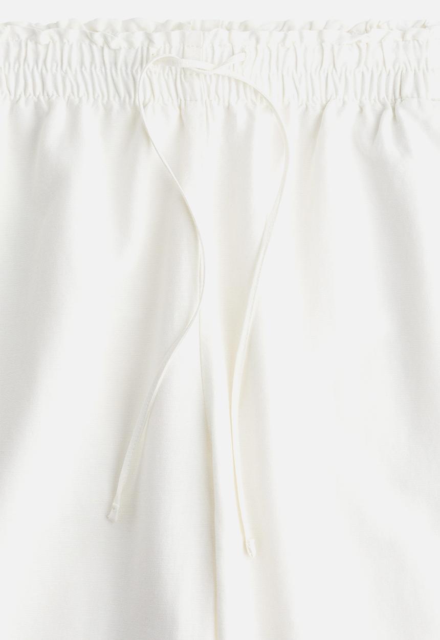 H&M - Cropped linen-blend trousers - white