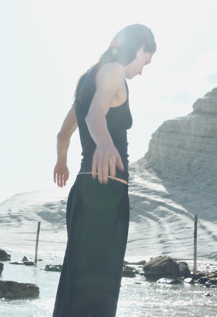 H&M - Cropped linen-blend trousers - navy blue