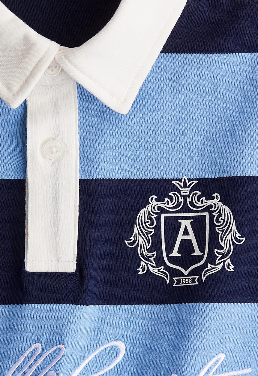 H&M - Text-motif polo shirt - blue amalfi coast
