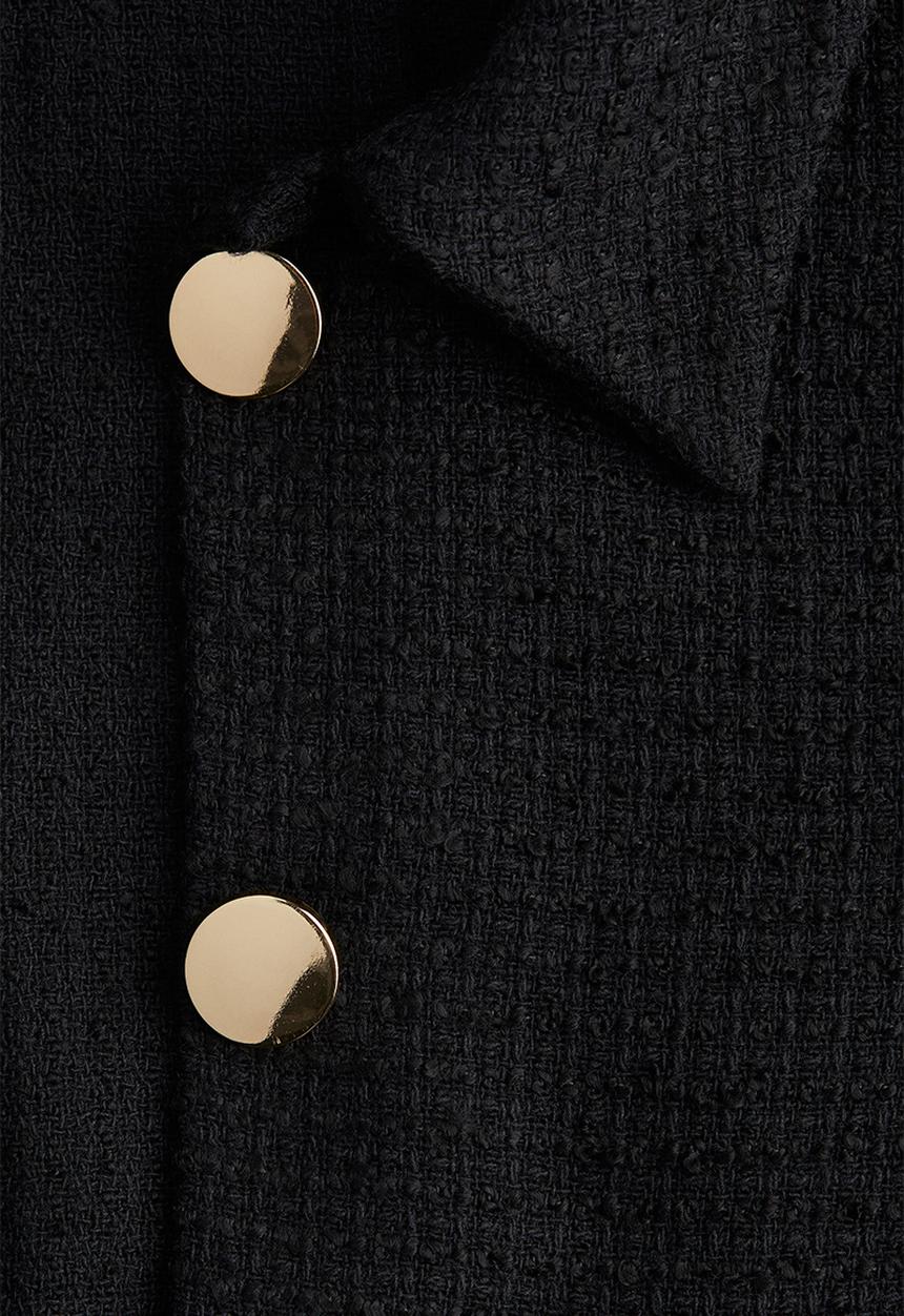 H&M - Button-front bouclé dress - black