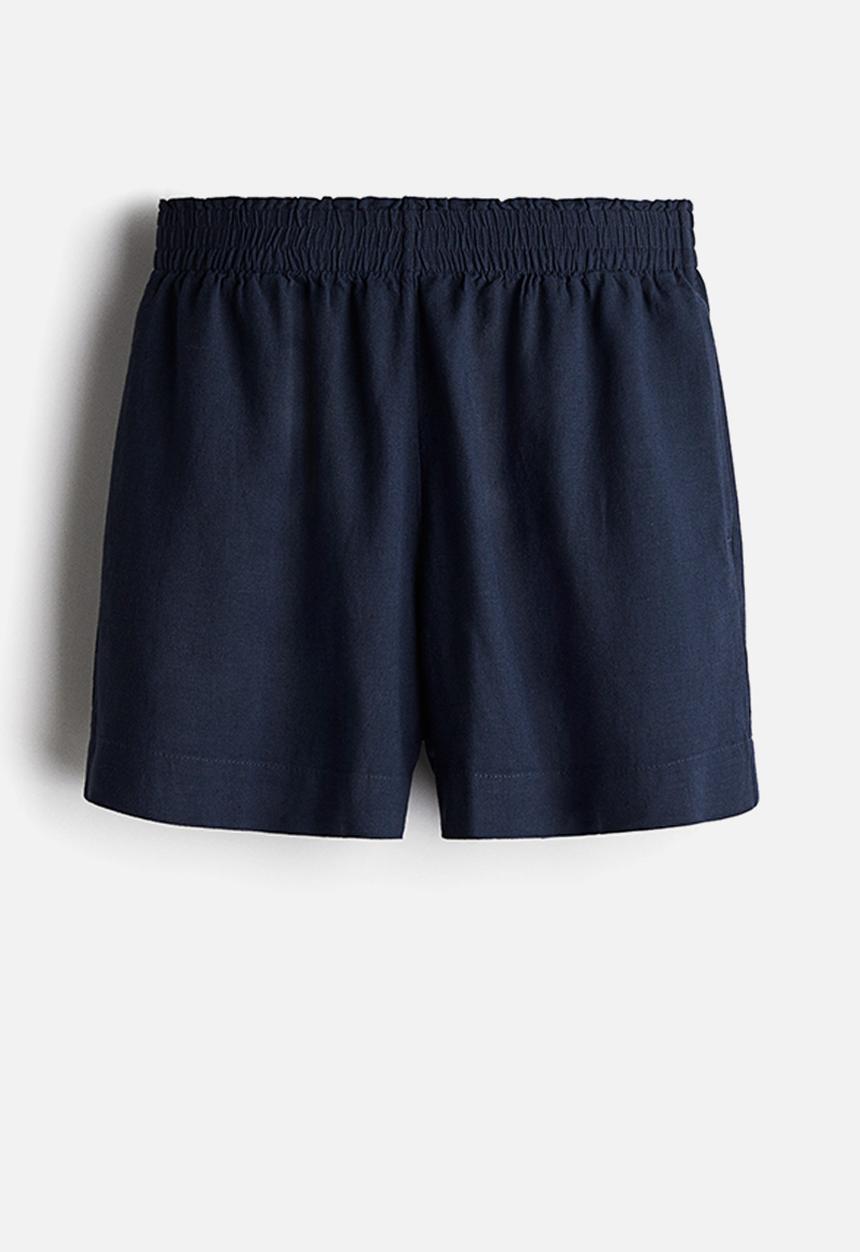 H&M - Linen-blend shorts - navy blue