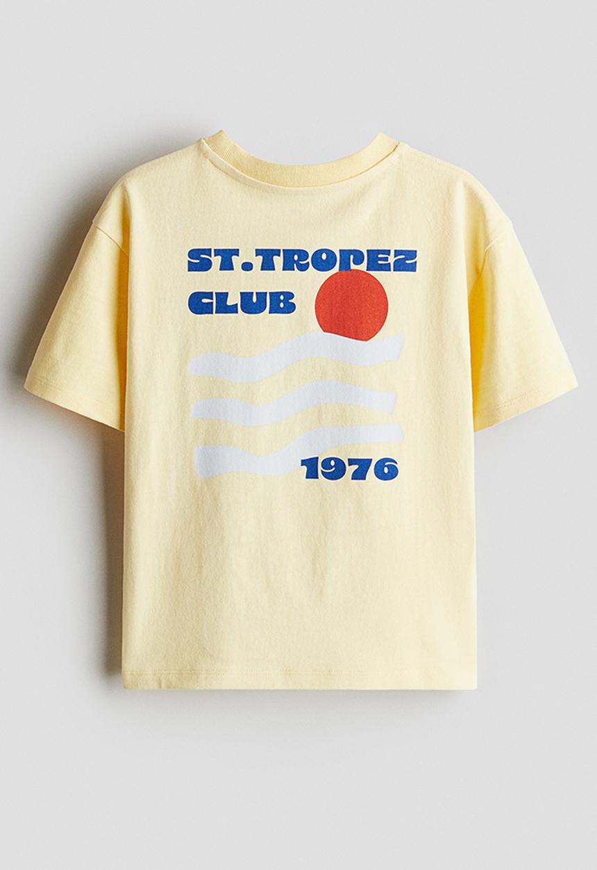 H&M - Printed T-shirt - yellow st. tropez club 
