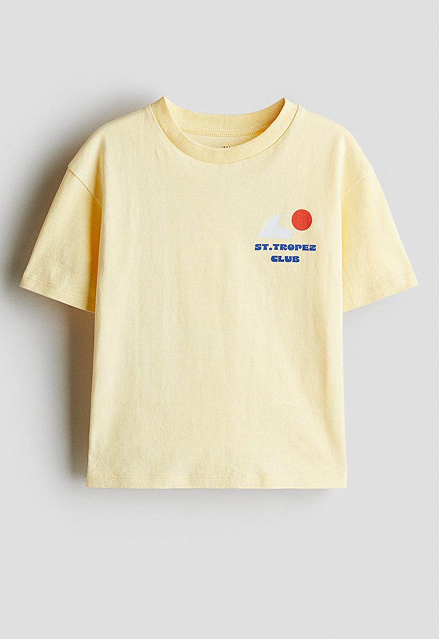 H&M - Printed T-shirt - yellow st. tropez club 