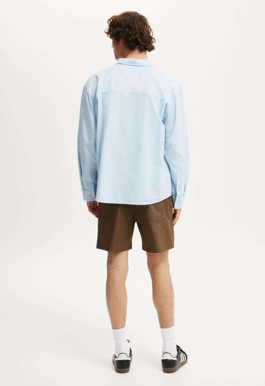 Cotton On - Easy Short - Brown Seersucker Check