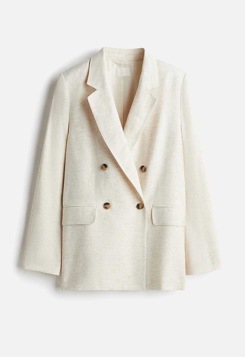 H&M - Linen-blend blazer - light beige