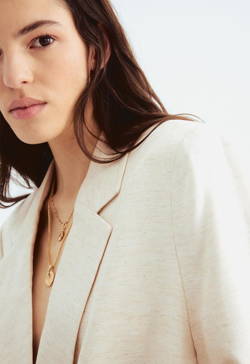 H&M - Linen-blend blazer - light beige