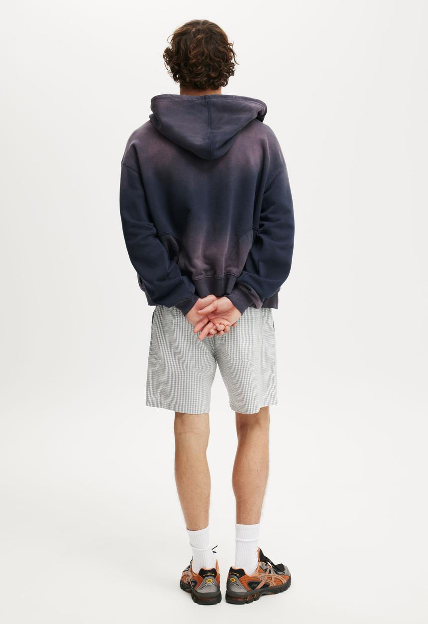 Cotton On - Easy Short - Mid Blue Seersucker Check