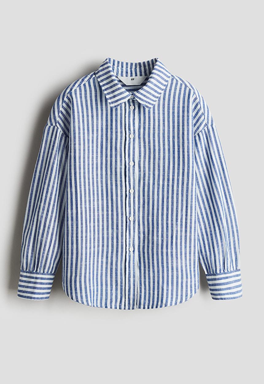H&M - Cotton shirt - blue & white striped