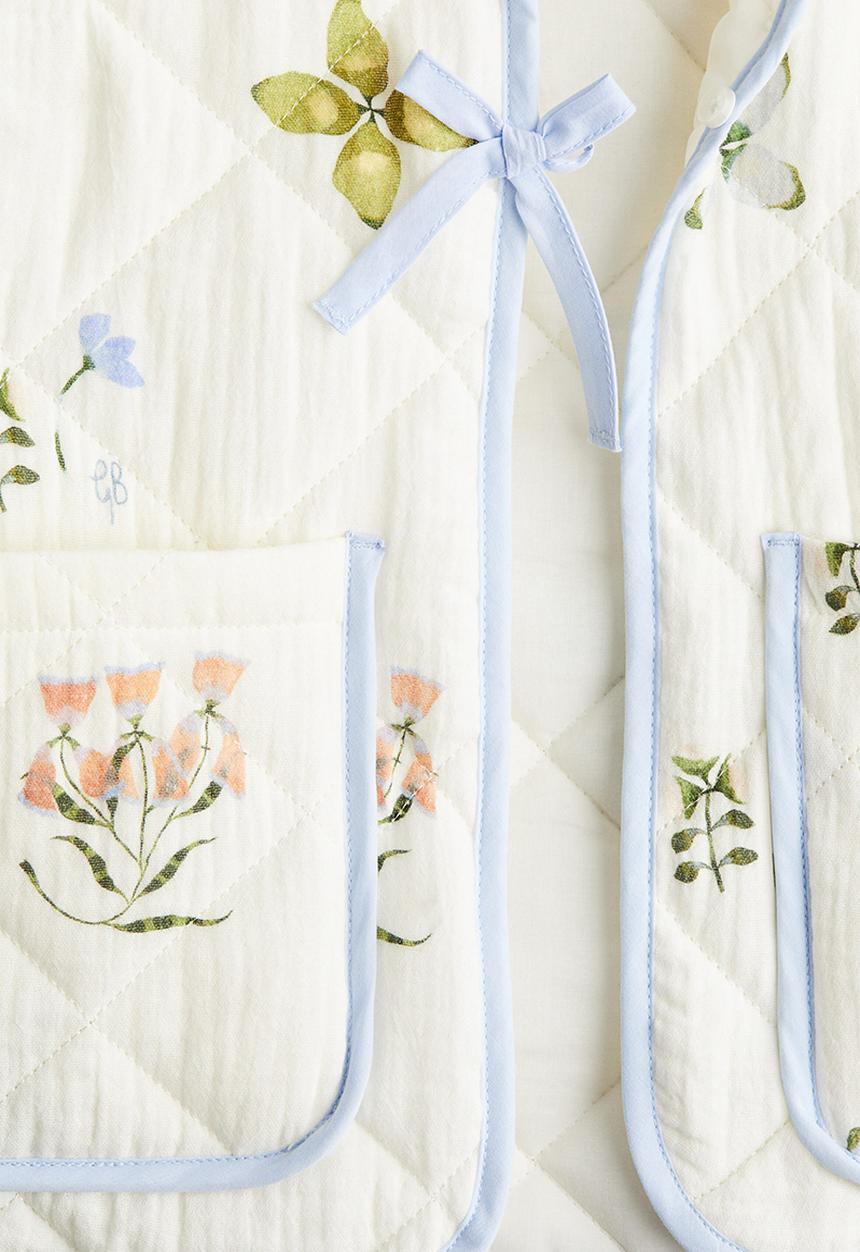 H&M - Quilted printed jacket - cream floral