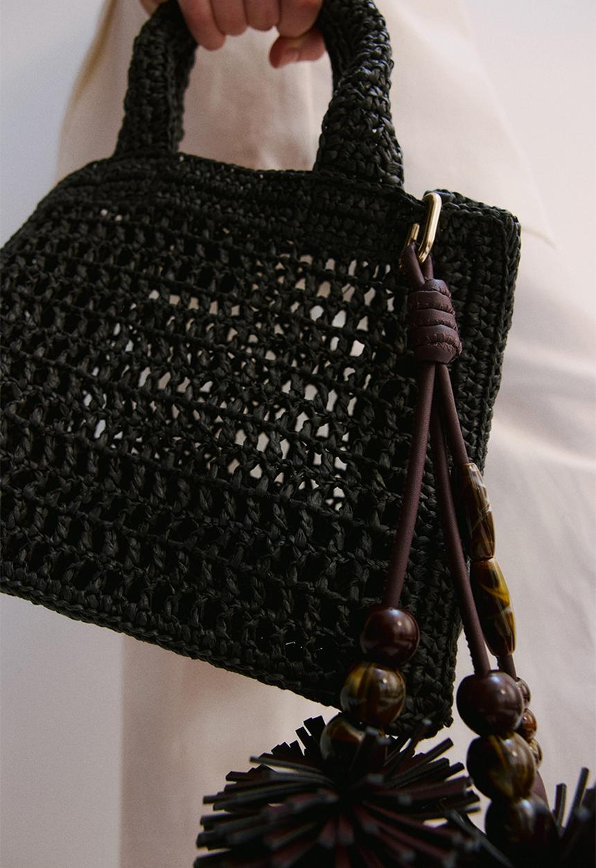 H&M - Straw handbag - black