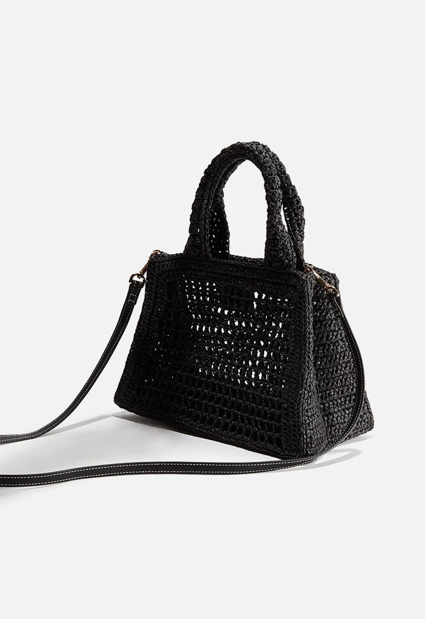 H&M - Straw handbag - black
