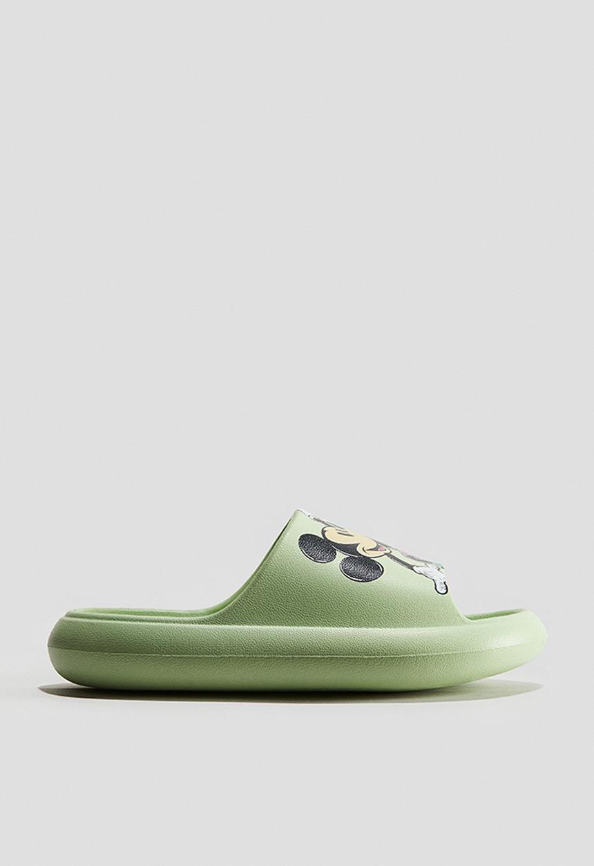 H&M - Chunky pool shoes - light green & mickey mouse