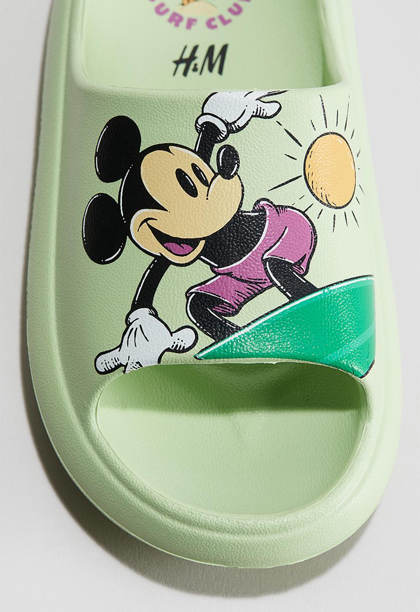 H&M - Chunky pool shoes - light green & mickey mouse