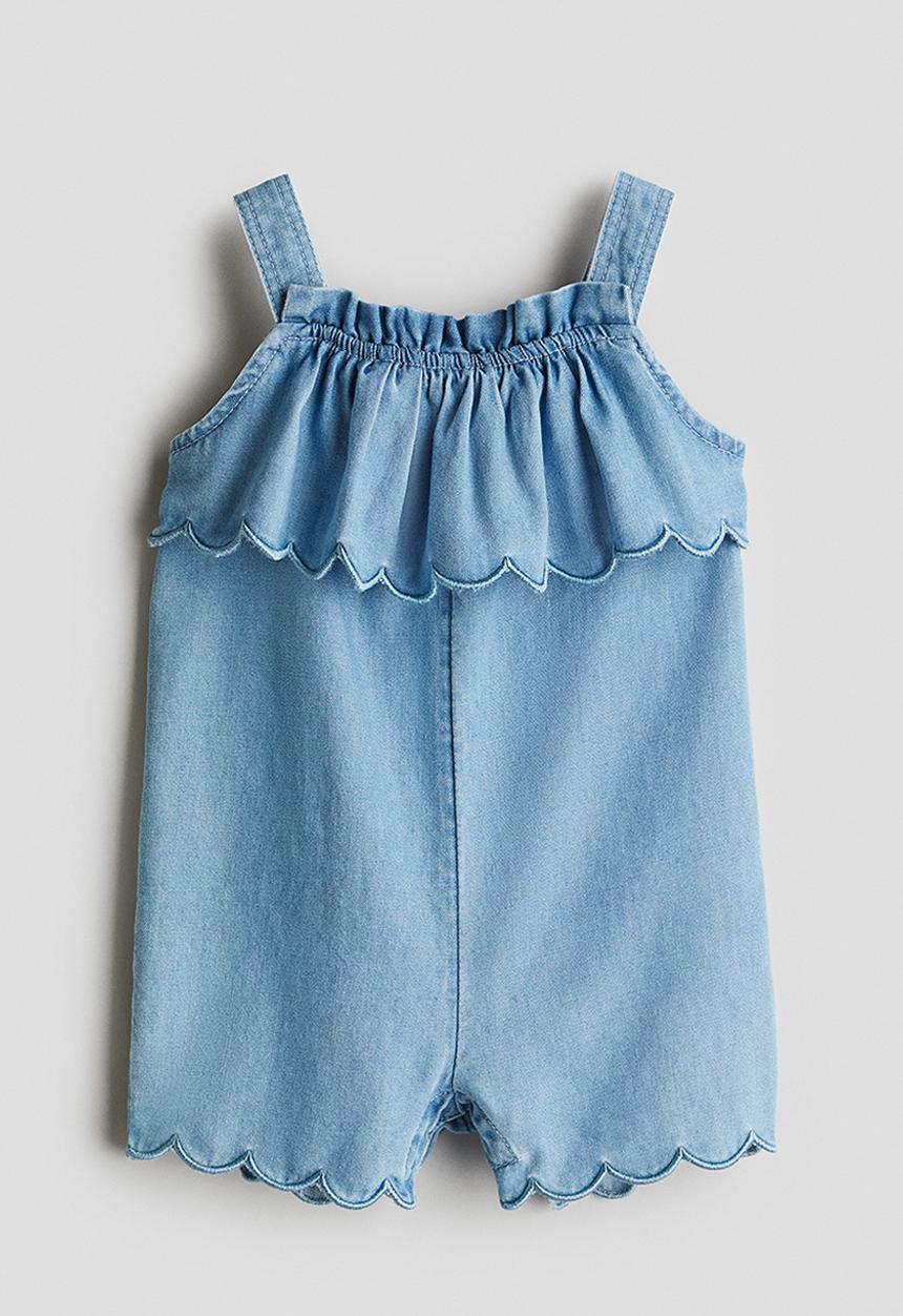 H&M - Scalloped romper suit - denim blue