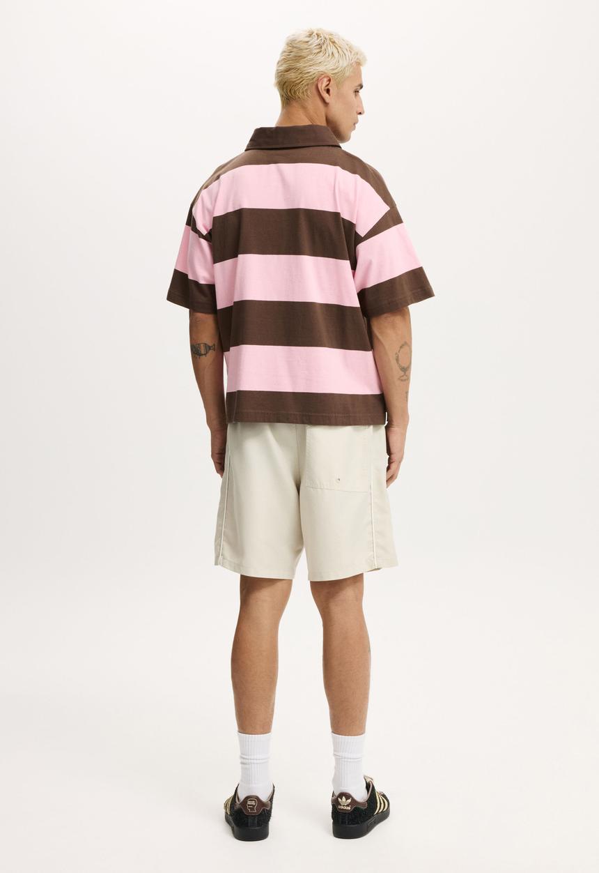 Cotton On - Nomad Baggy Short - Ecru Side Panel