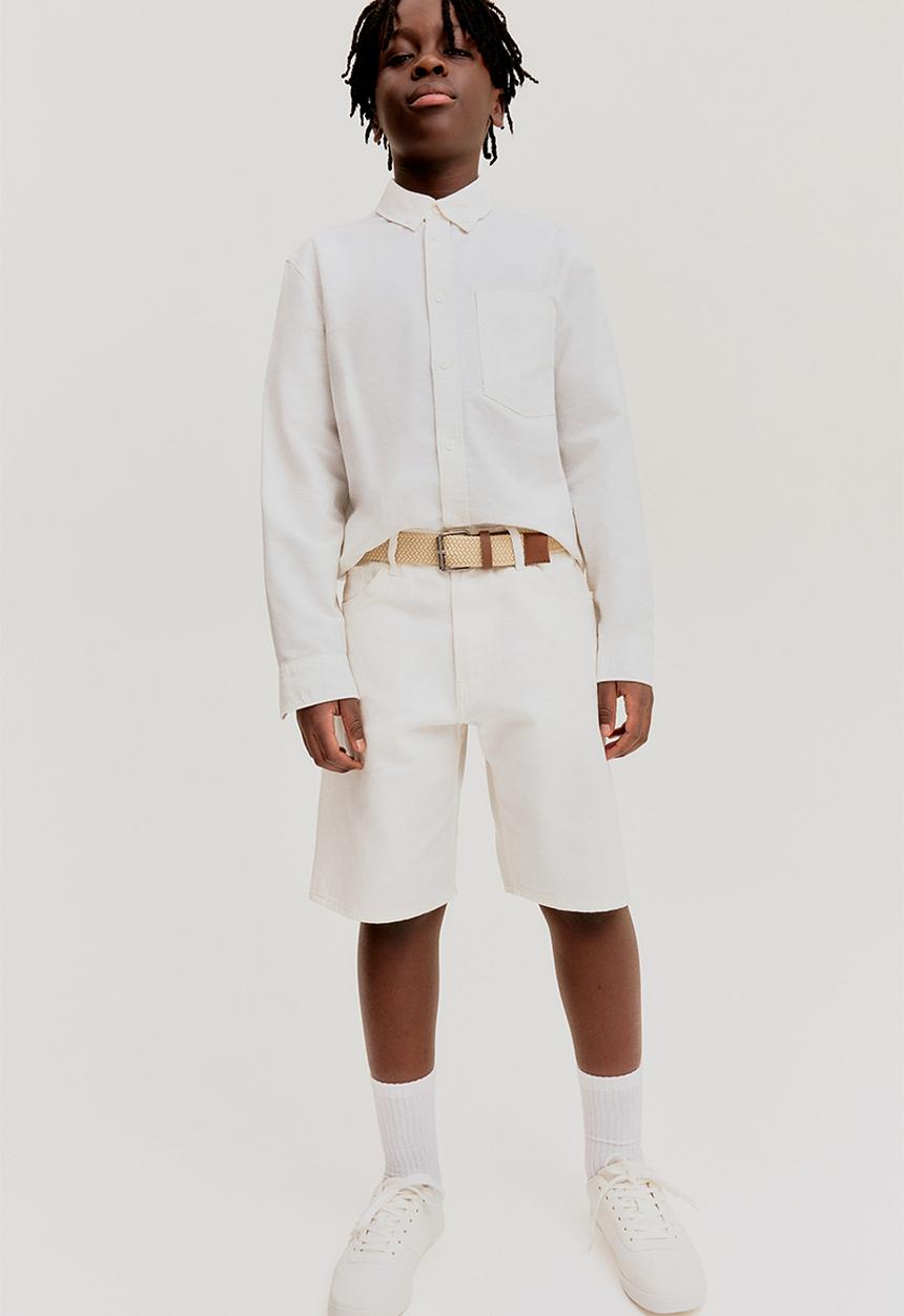 H&M - Loose-fit denim shorts - white