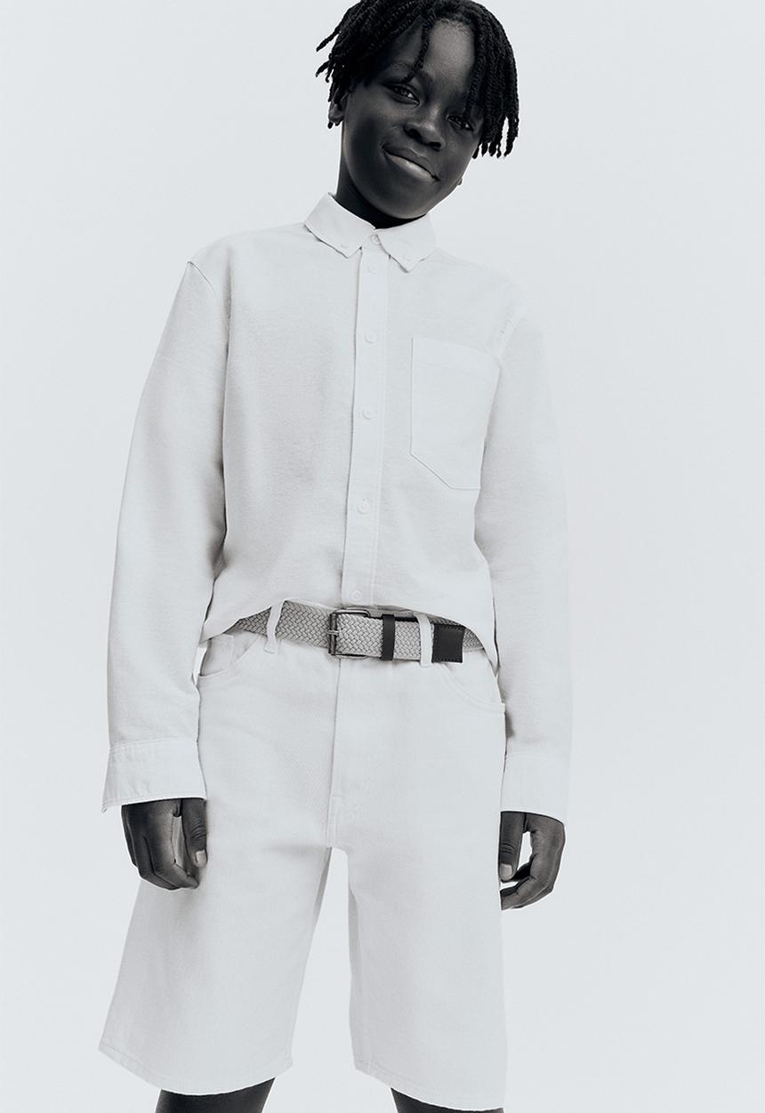 H&M - Loose-fit denim shorts - white
