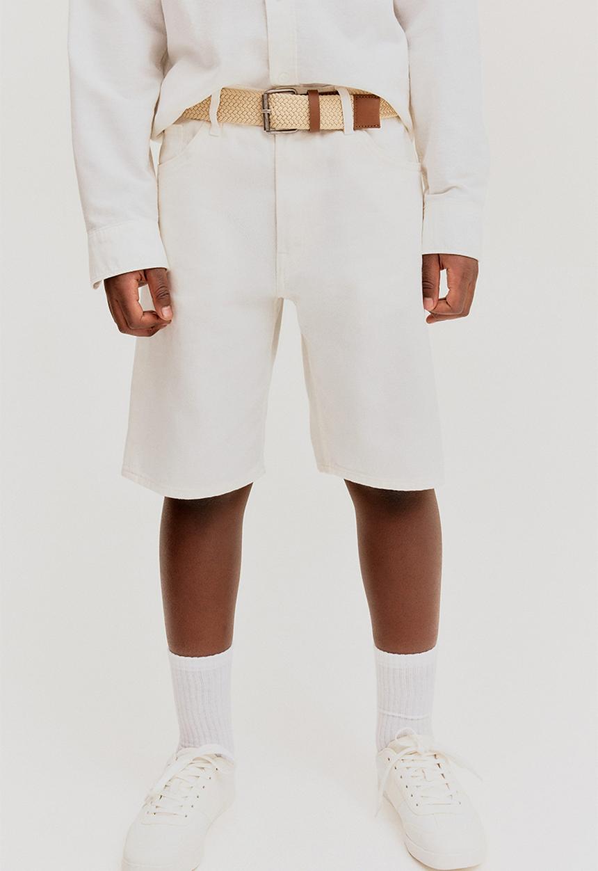 H&M - Loose-fit denim shorts - white