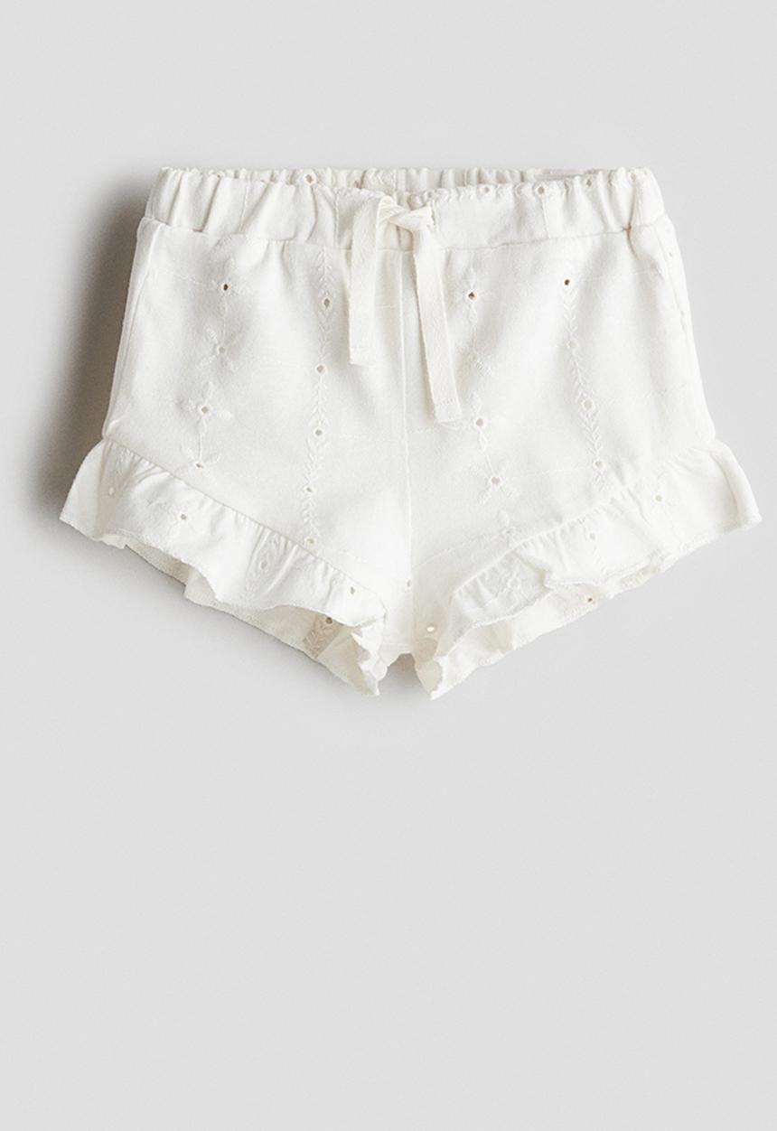 H&M - Broderie anglaise jersey shorts - white