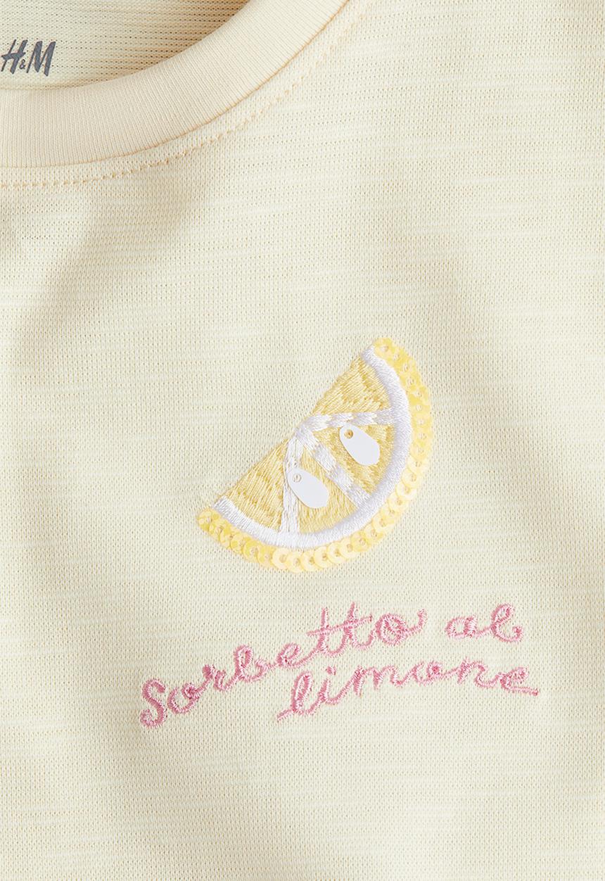H&M - Jersey dress - light yellow lemon