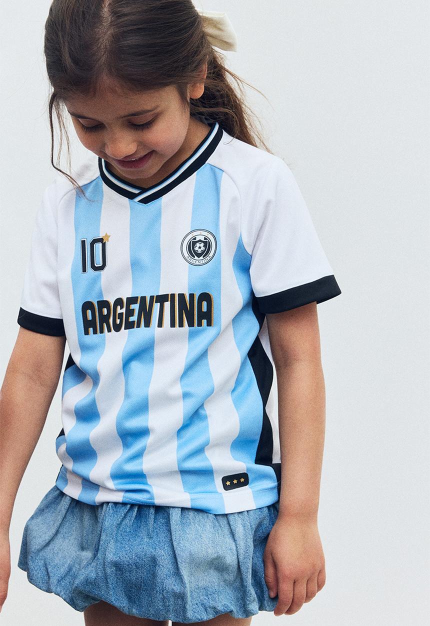 H&M - Printed football shirt - white argentina