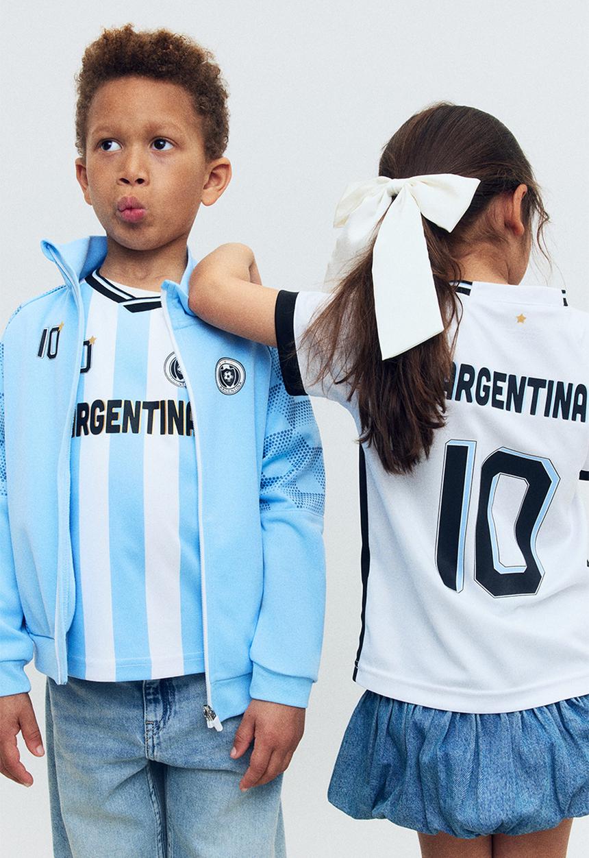 H&M - Printed football shirt - white argentina