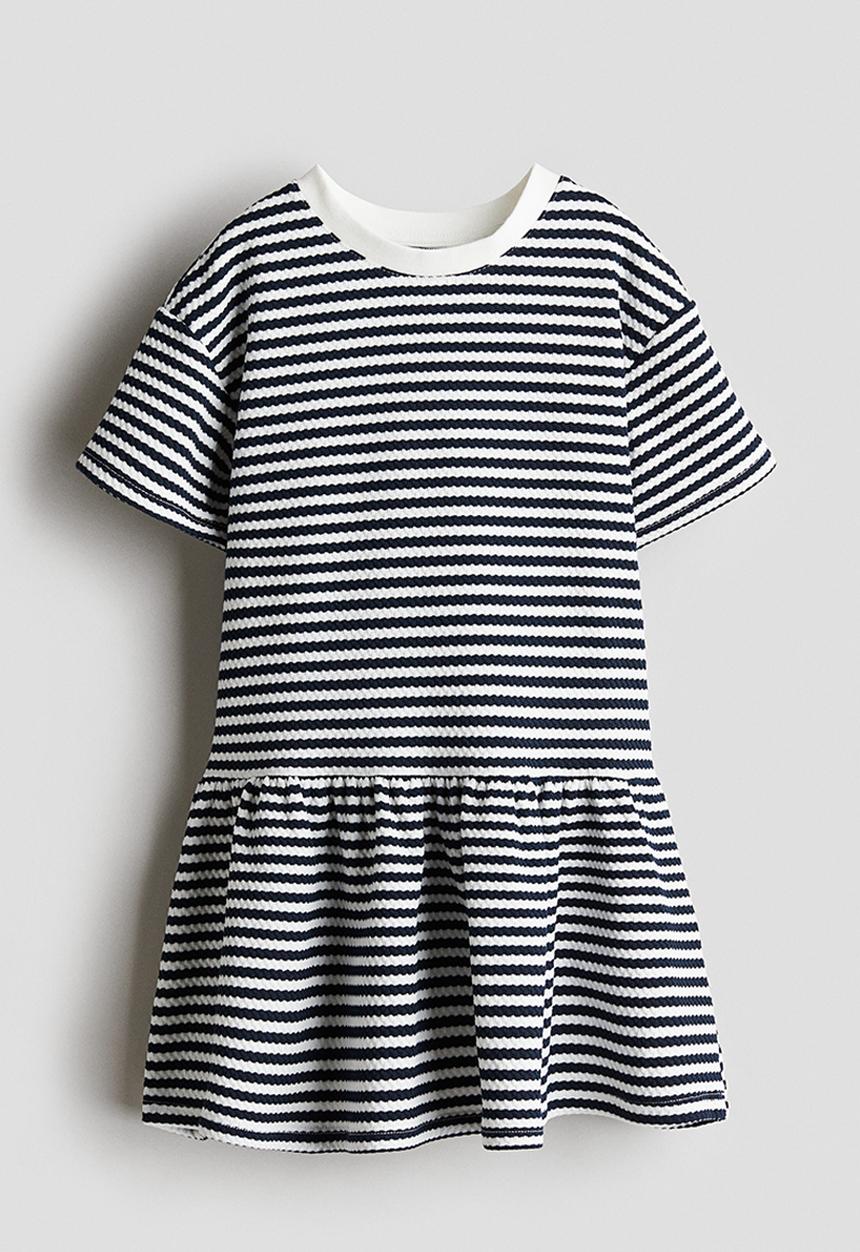 H&M - Jersey dress - white & navy blue striped