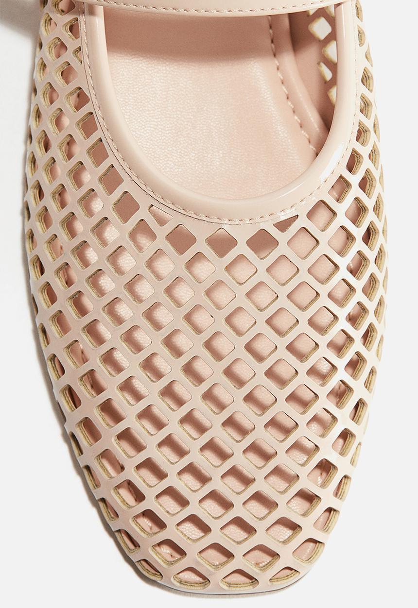 H&M - Perforated mary jane ballet pumps - light beige