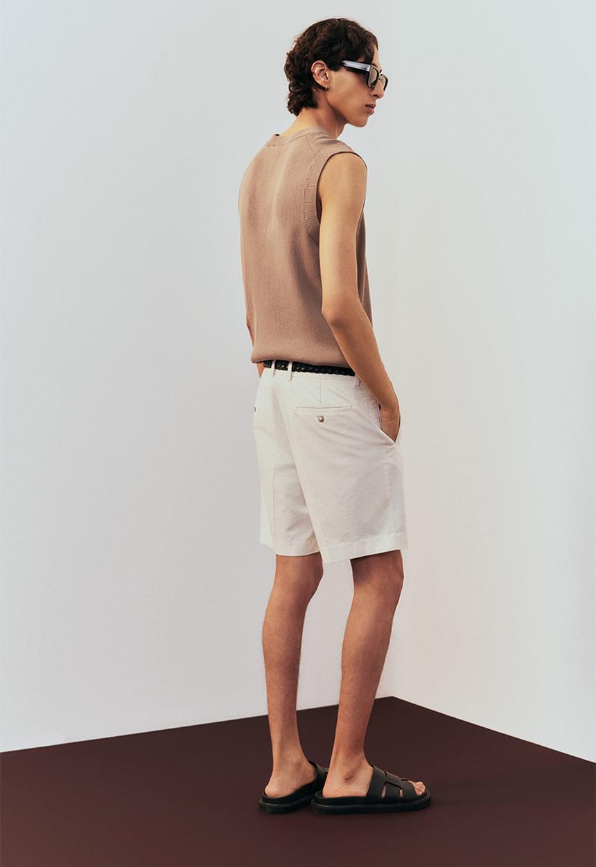 H&M - Regular fit lyocell-blend chino shorts - white