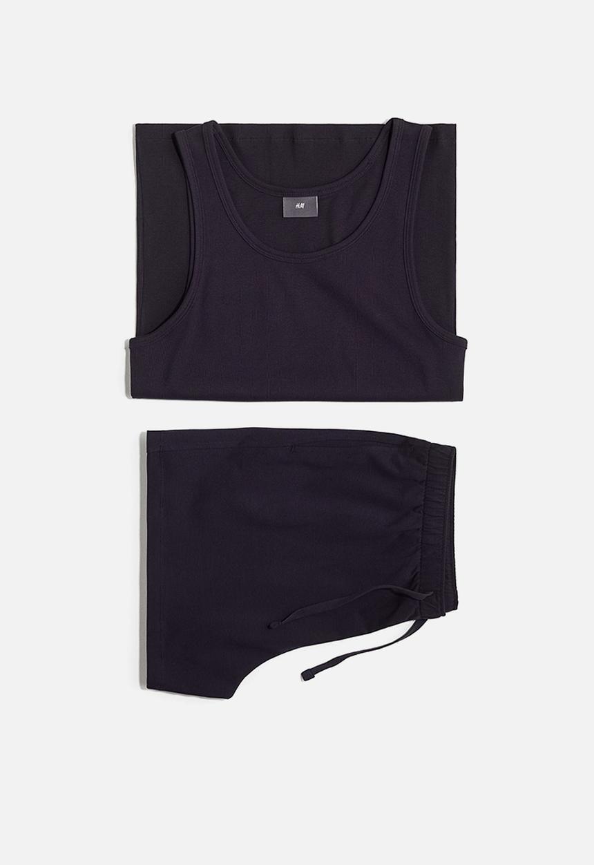 H&M - Cotton pyjama vest top and shorts - blue