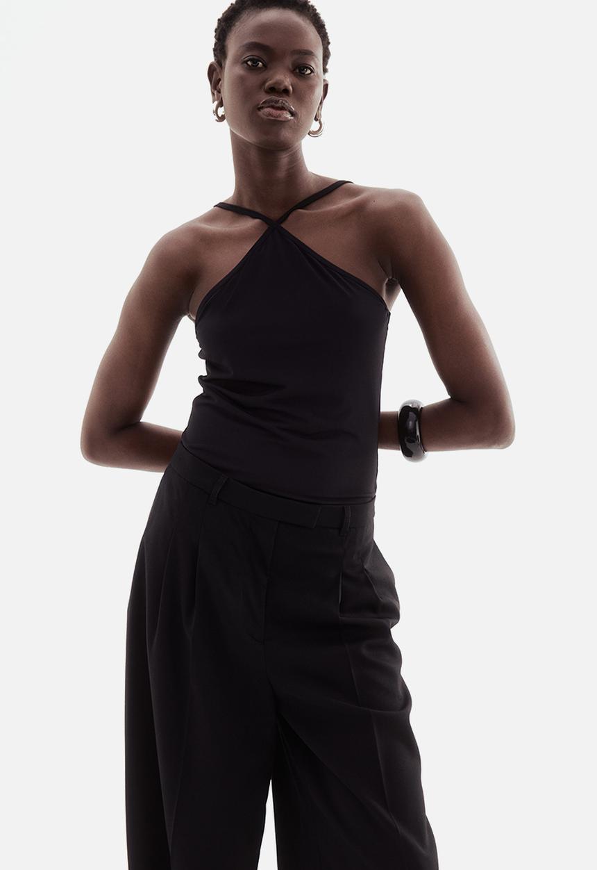H&M - Crêpe thong body - black