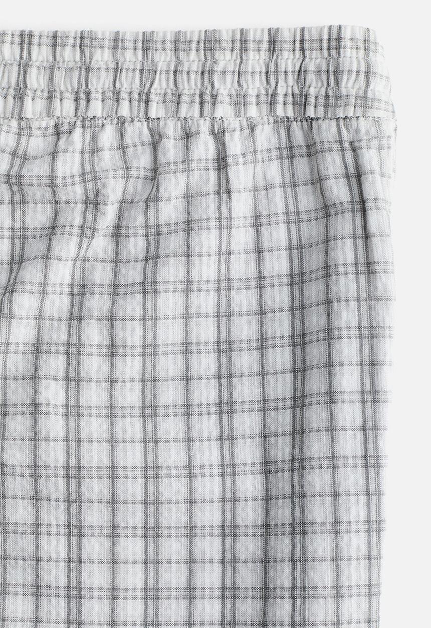 H&M - Seersucker drawstring trousers -  grey/checked 