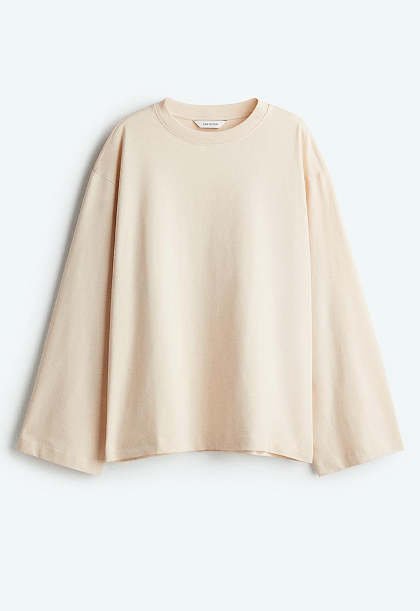 H&M - Loose-fit cotton top - light apricot