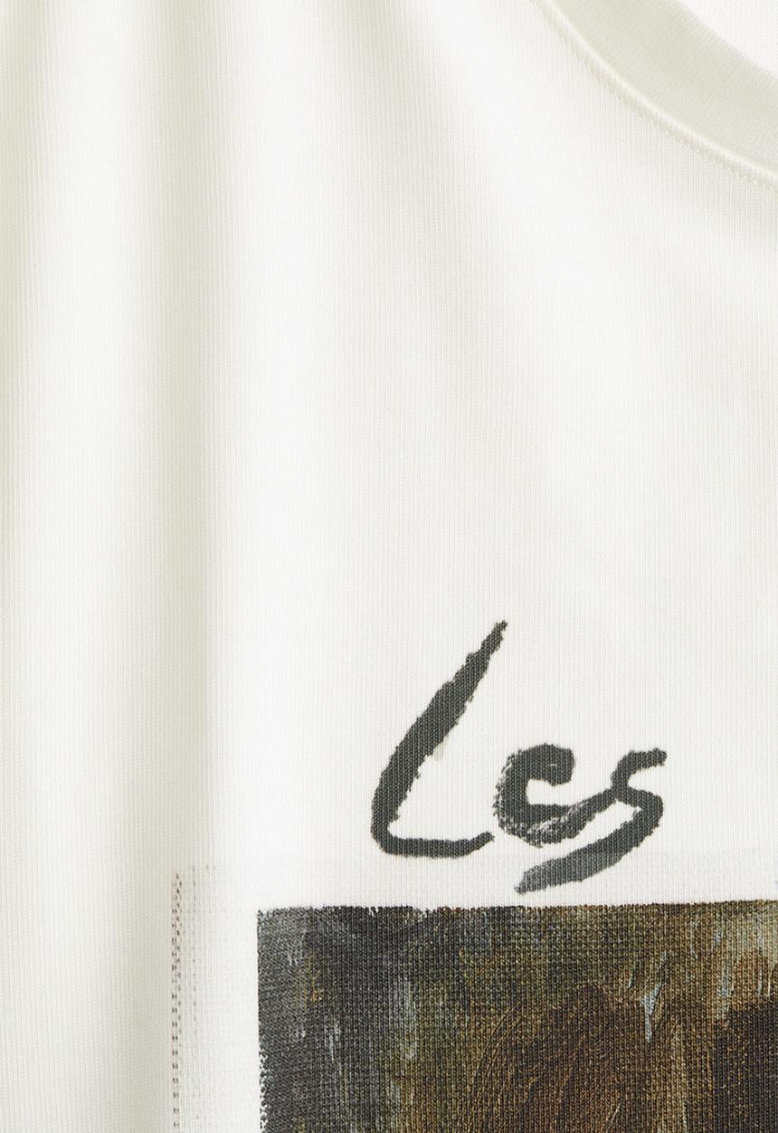 H&M - Oversized printed T-shirt -white/les poémes