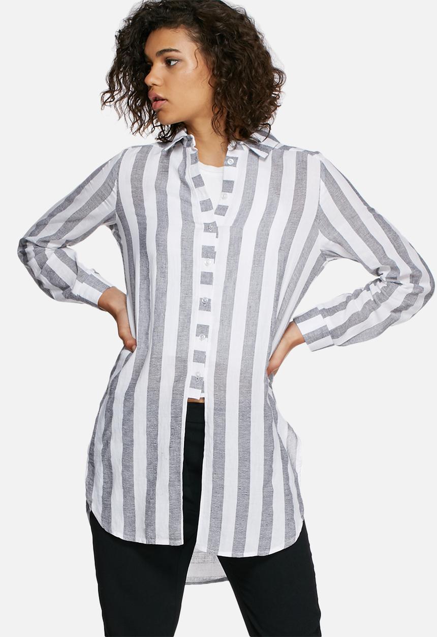 dailyfriday - Longline striped shirt