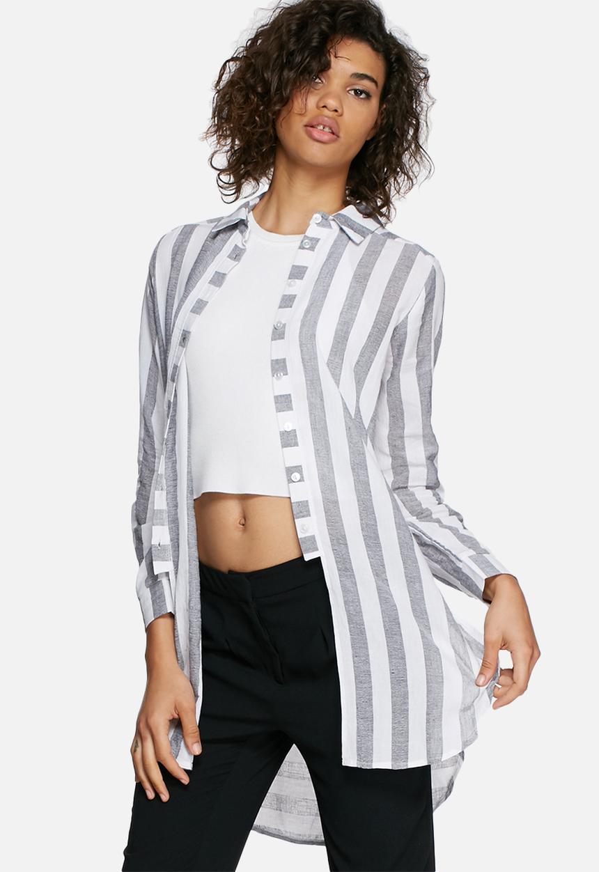 dailyfriday - Longline striped shirt