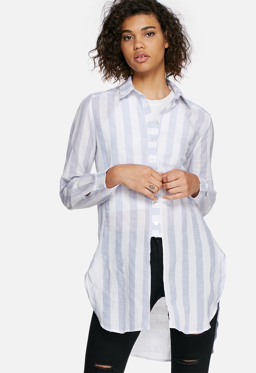 dailyfriday - Longline striped shirt