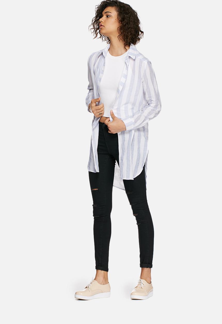 dailyfriday - Longline striped shirt