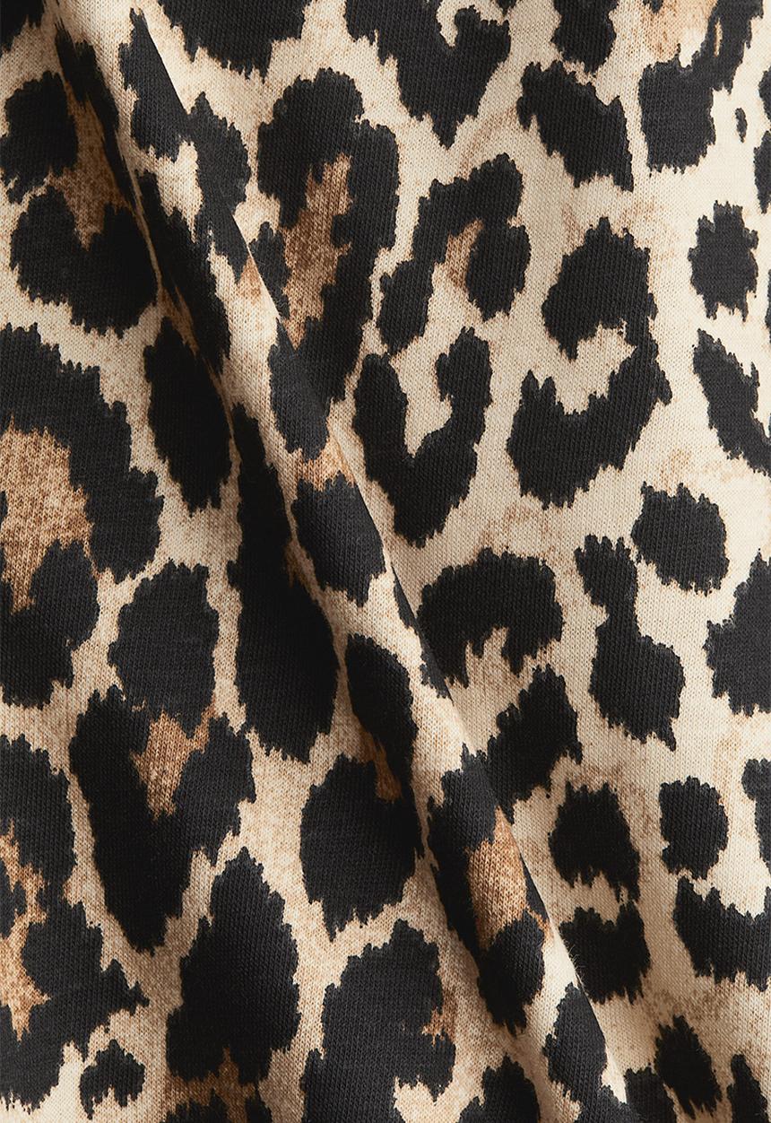 H&M - Oversized T-shirt - light beige/leopard print