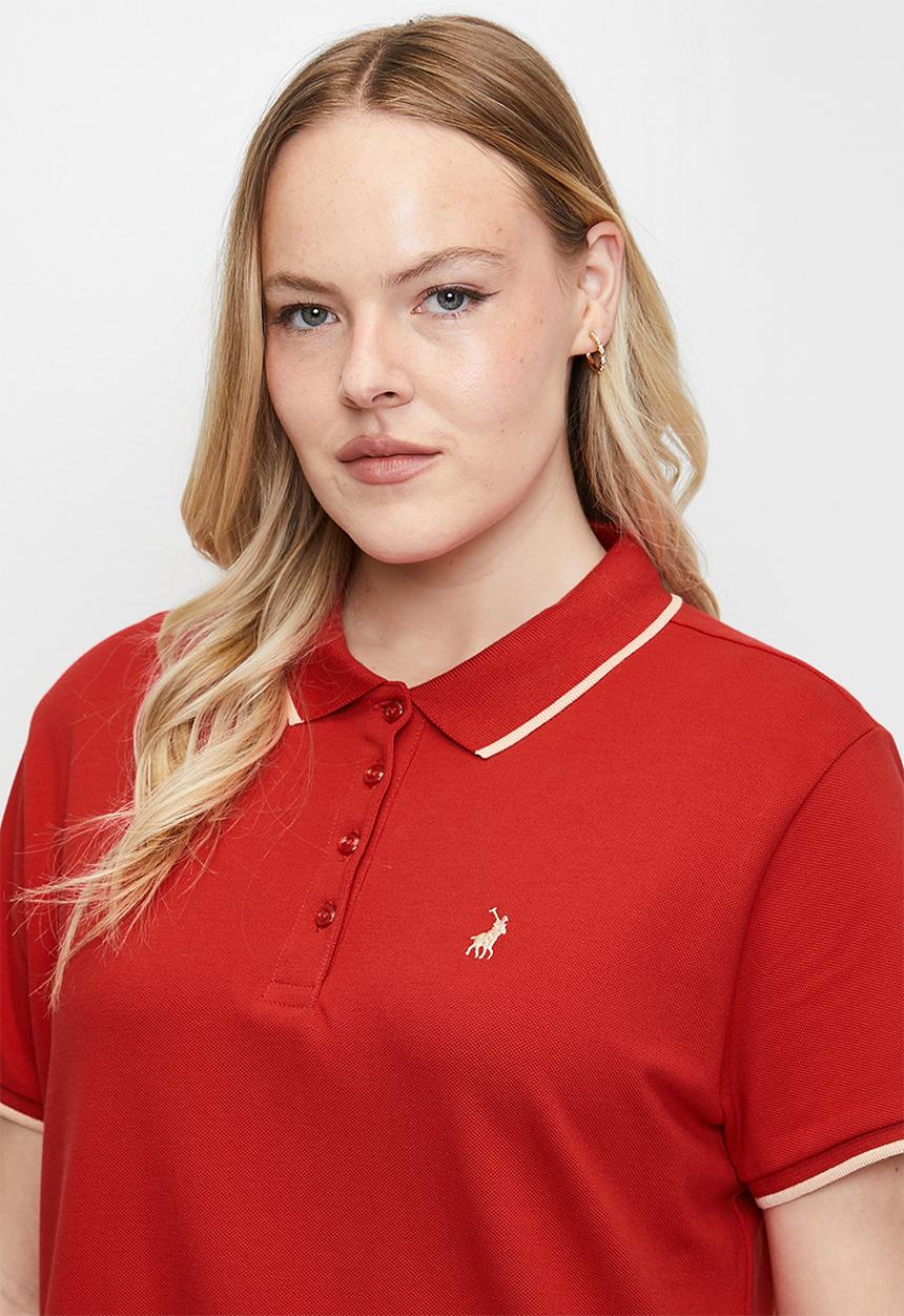 POLO - Plus wmn leah ss golfer dress - red
