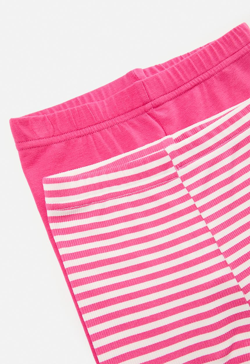 Pop Candy - 2 pack leggings - cerise/stripe