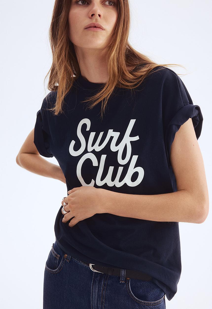 H&M - Oversized T-shirt - navy blue/surf club