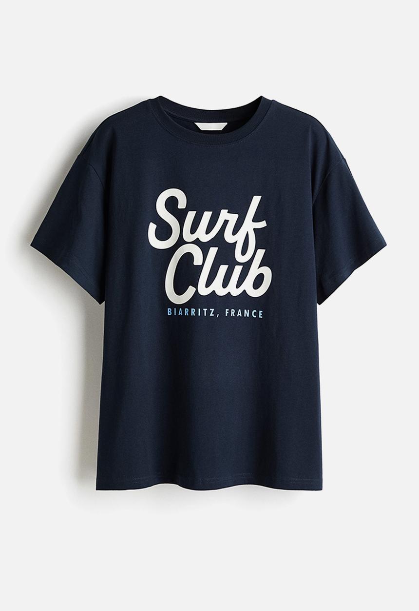 H&M - Oversized T-shirt - navy blue/surf club