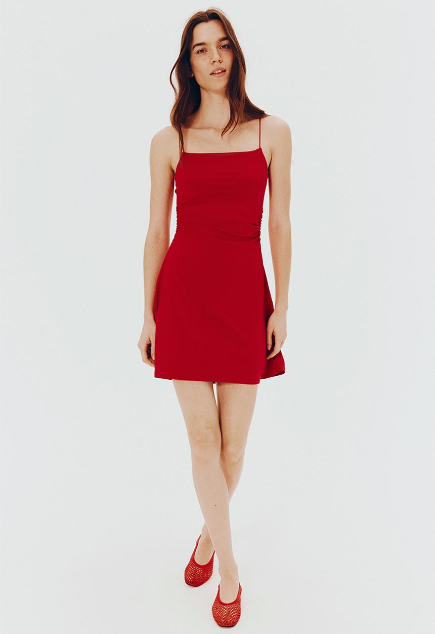 H&M - Draped slip dress - red