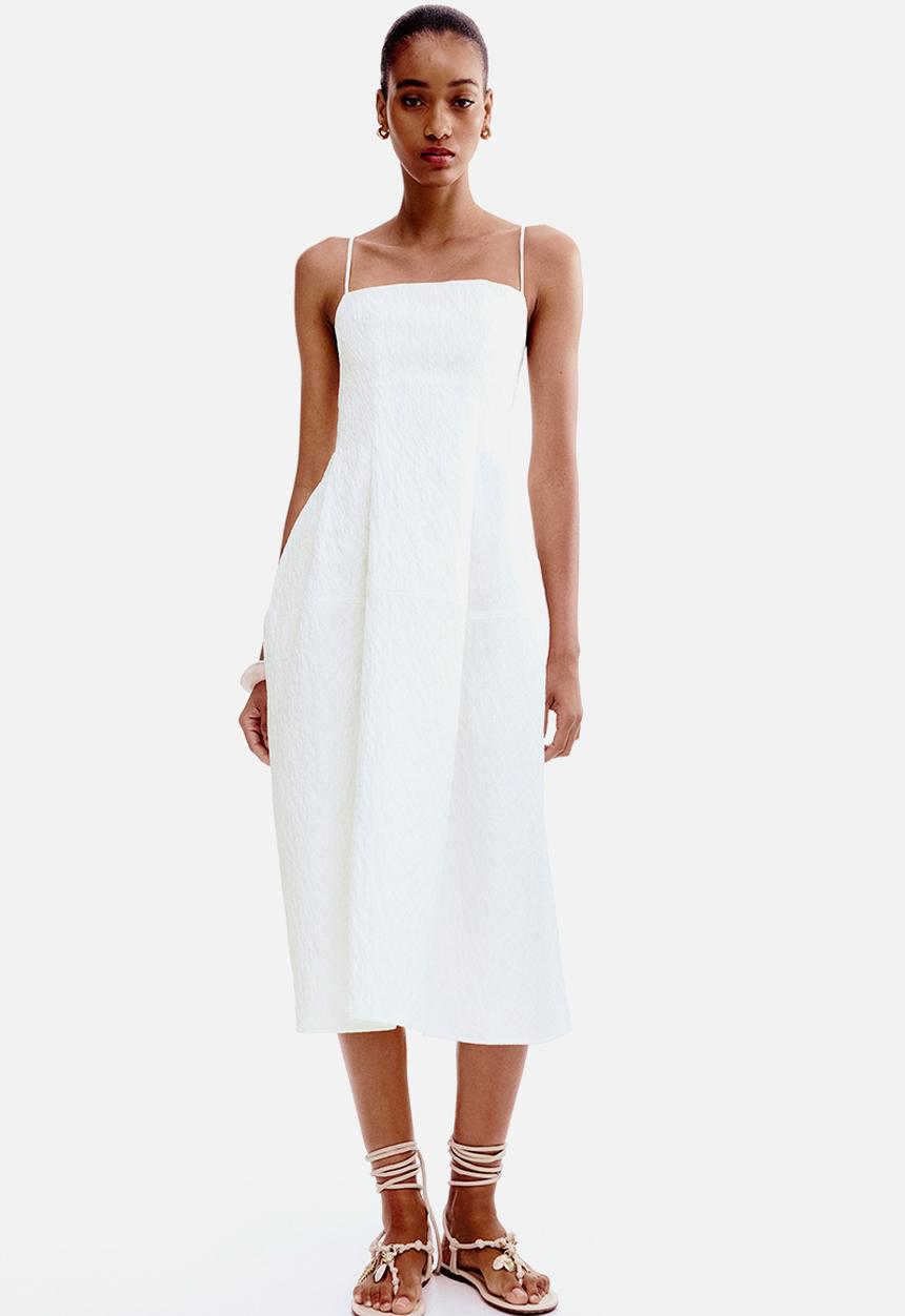 H&M - Jacquard-weave dress - white