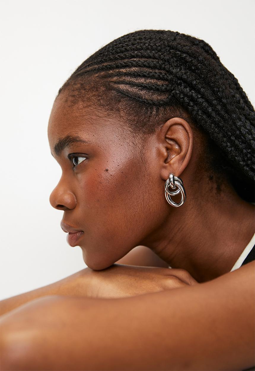 Tessa Design - Elena double hoop earrings - silver