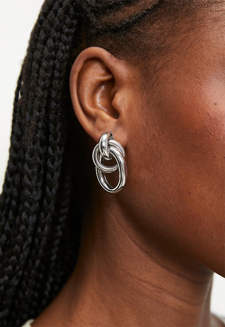 Tessa Design - Elena double hoop earrings - silver