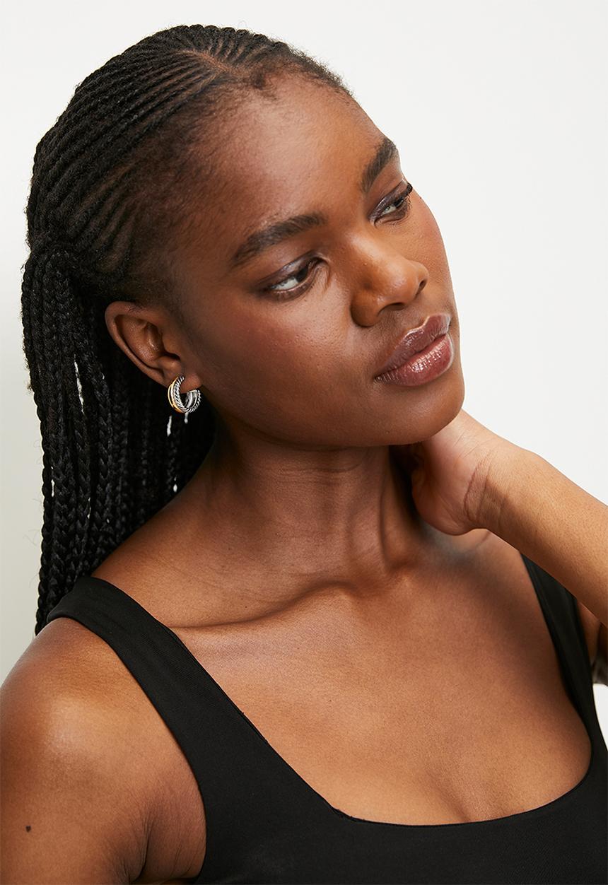 Tessa Design - Jean two tone double hoop earrings-multi