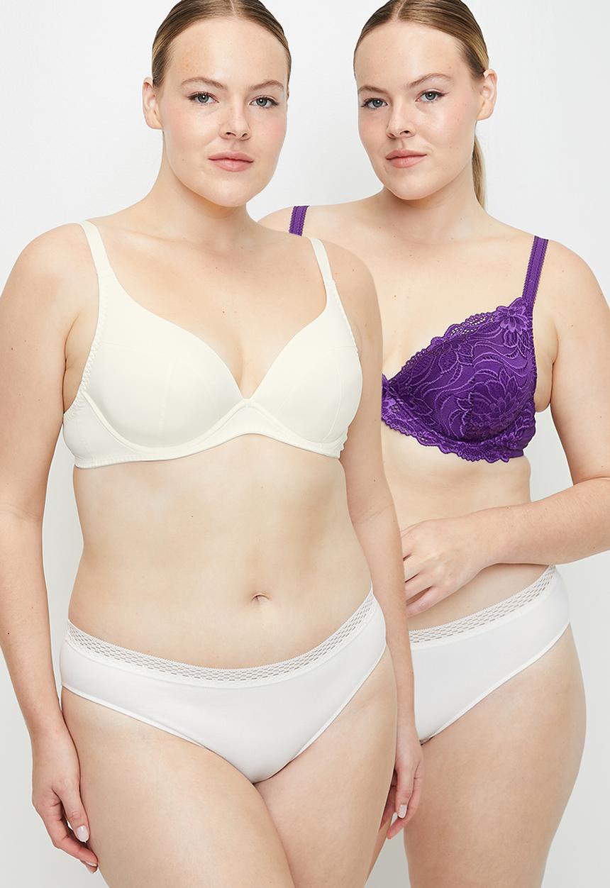 DORINA - Plus Angie 2pack plunge - purple/ivory