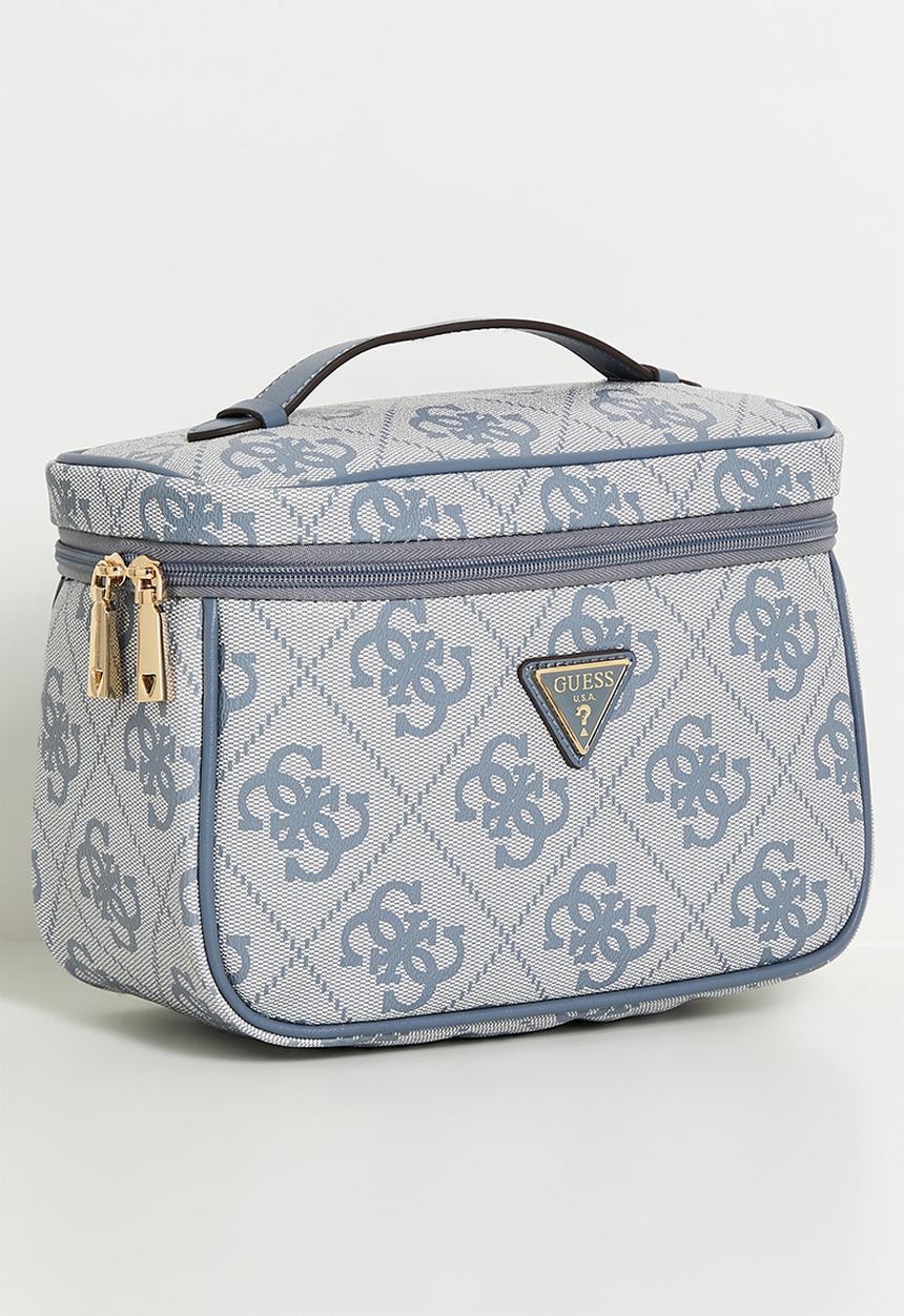 GUESS - Berta toiletry train case -  slate logo